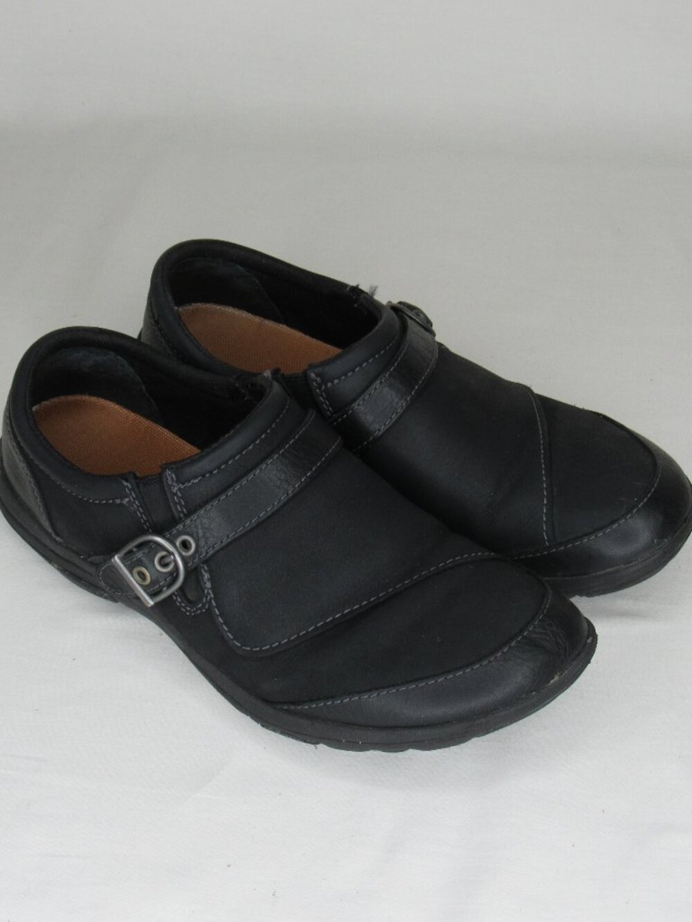 Merrell Black Leather DASSIE Buckle Slip On Shoe Women's 8